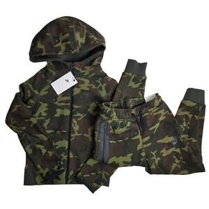 Nike Tech Fleece Big Kids Sz XS/6-7 Full Zip Hoodie & Joggers Set Camo Tracksuit